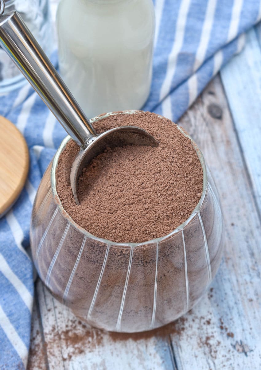 homemade nesquik mix in a glass jar